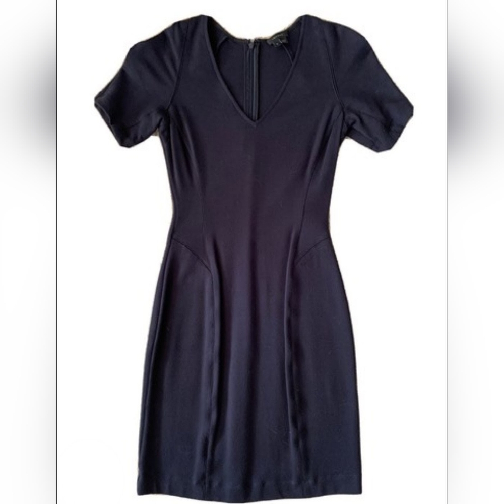 Theory Women's Dark Blue Serto Short Sleeve Sheath Dress Size 4 - Picture 7 of 9